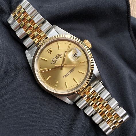 rolex oyster perpetual datejust two tone roman dial watch 16233|Rolex 16233 price list.